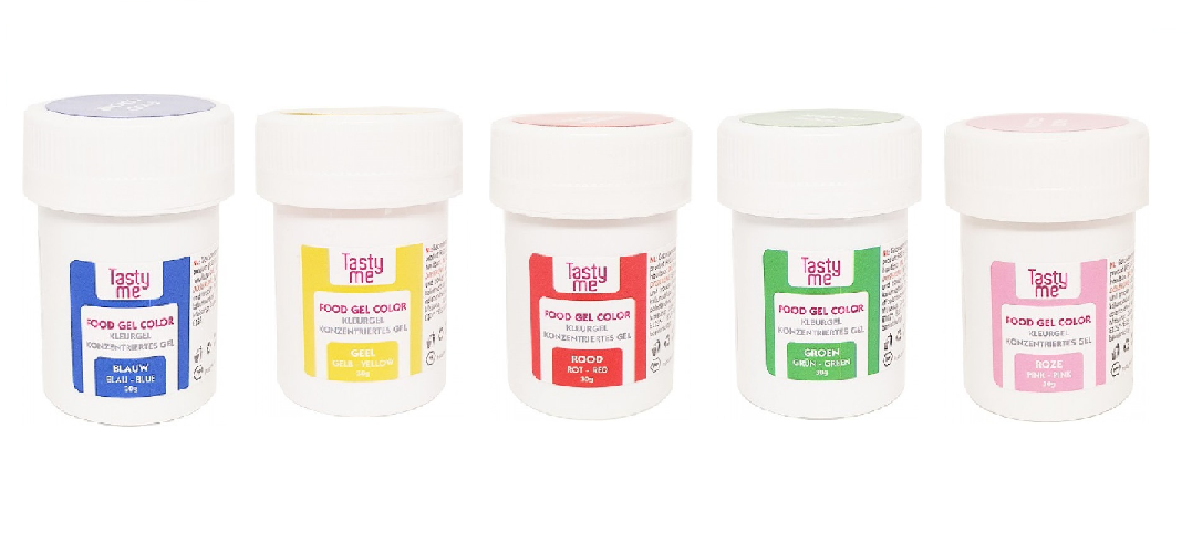 Voordeelset van 5 eetbare gel kleurstoffen