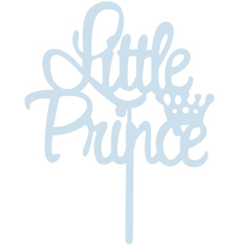 Cake topper little prince kroon blauw OP=OP