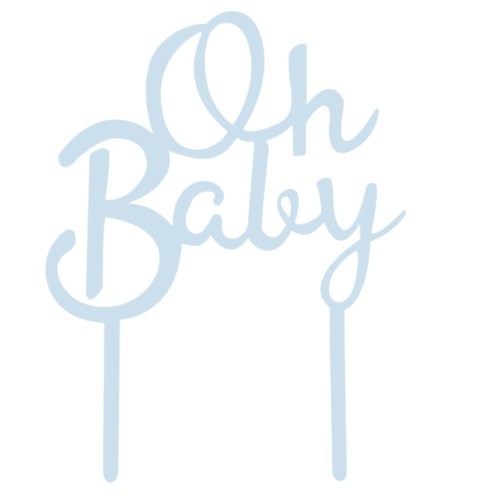 Cake topper oh baby blauw