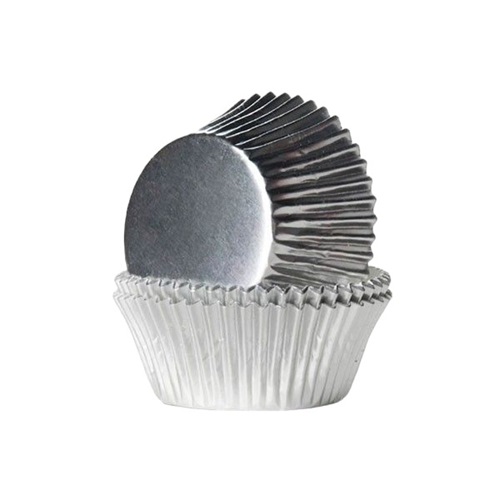 Cupcake cups - molds 50 mm silver 60pcs.