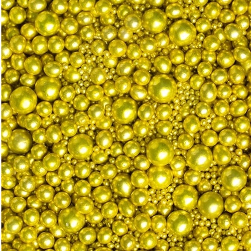 Metallic Pearls Sprinkles mix Gold 75g - glutenvrij