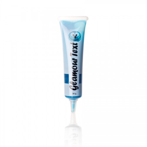 Glittergel schrijftube blauw