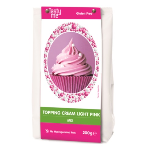 Topping crème licht roze mix 200g - glutenvrij 