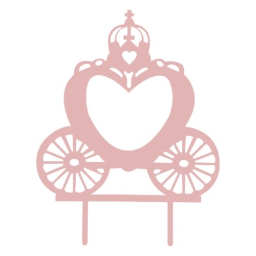 Cake topper Carriage pink FINAL SALE