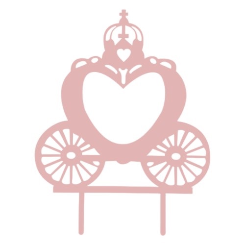 Cake topper koets roze