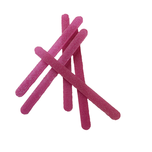 Glitter ijsstokjes roze 5 stuks