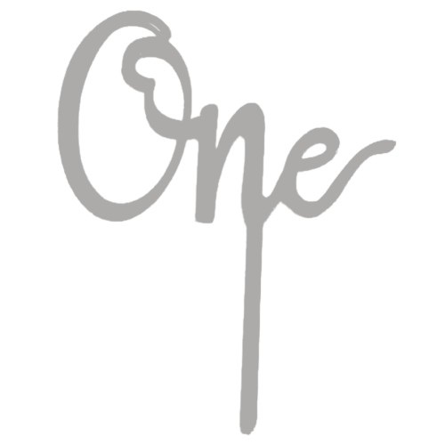 Cake topper one zilver