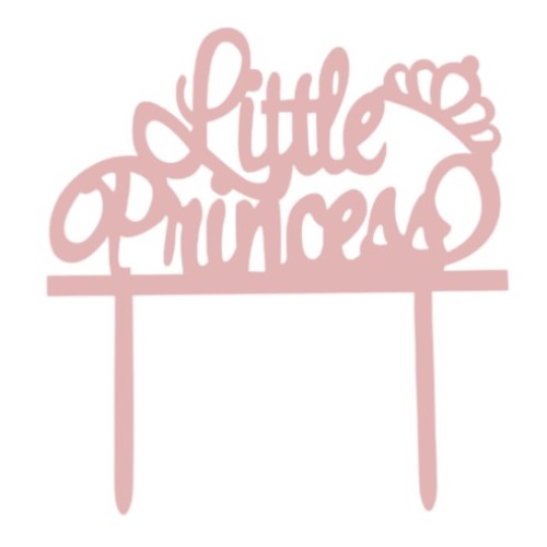 Cake topper little princes kroon roze OP=OP