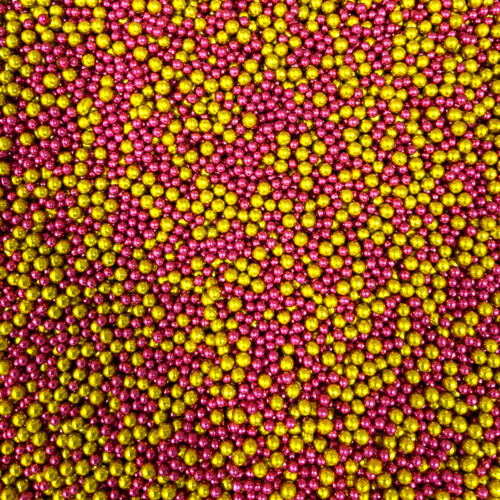 Sugar pearls metallic pink - gold 4mm 70g - gluten-free