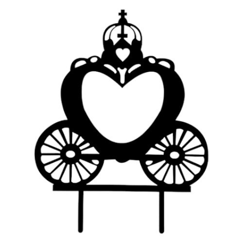 Cake topper koets zwart