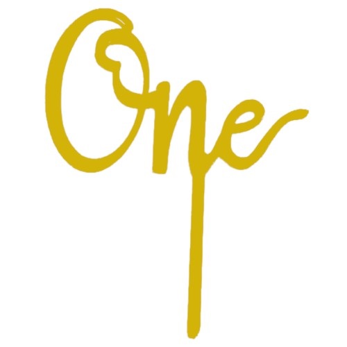 Cake topper one goud