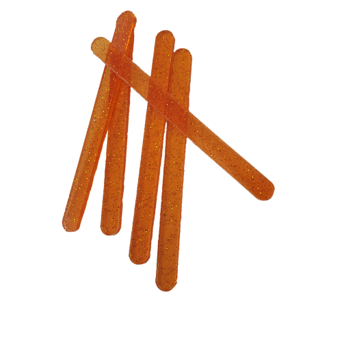 Glitter ice cream sticks orange 5pcs