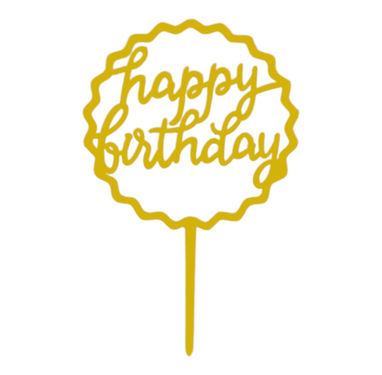 Cake topper happy birthday  kartel goud