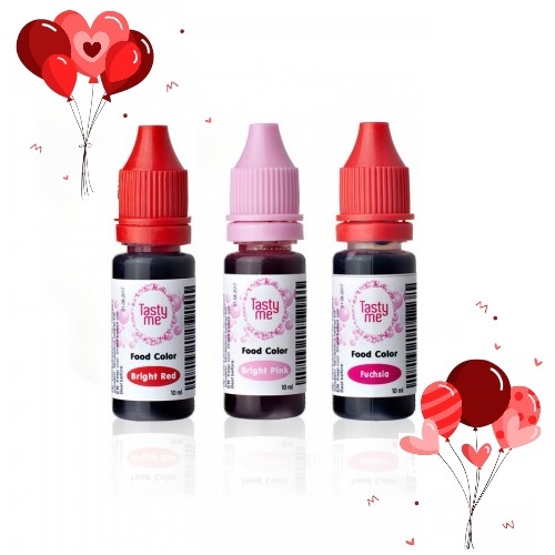 Voordeelset van 3 eetbare voedselkleurstoffen love