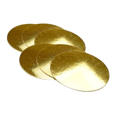 Cake board 25cm 6st goud