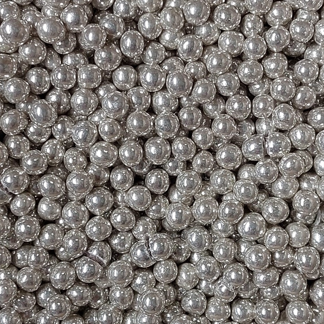 Crispy choco parels zilver 6mm 50g