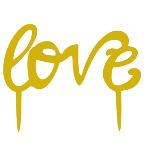 Cake topper love goud