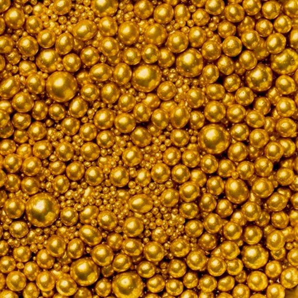 Metallic Pearls Sprinkles mix Antique Gold 75g - gluten-free