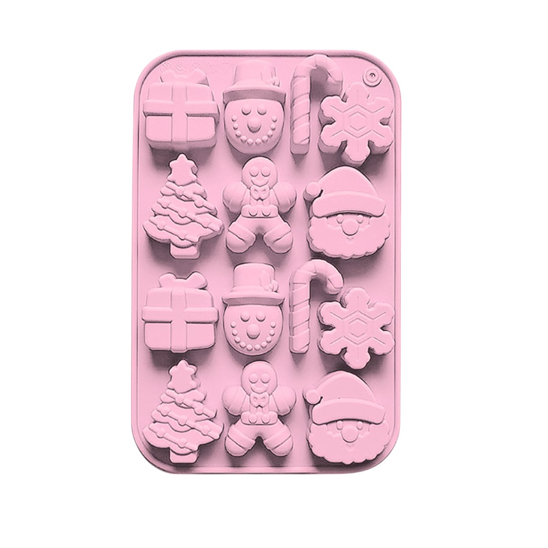 Siliconen mal kerstfiguren roze