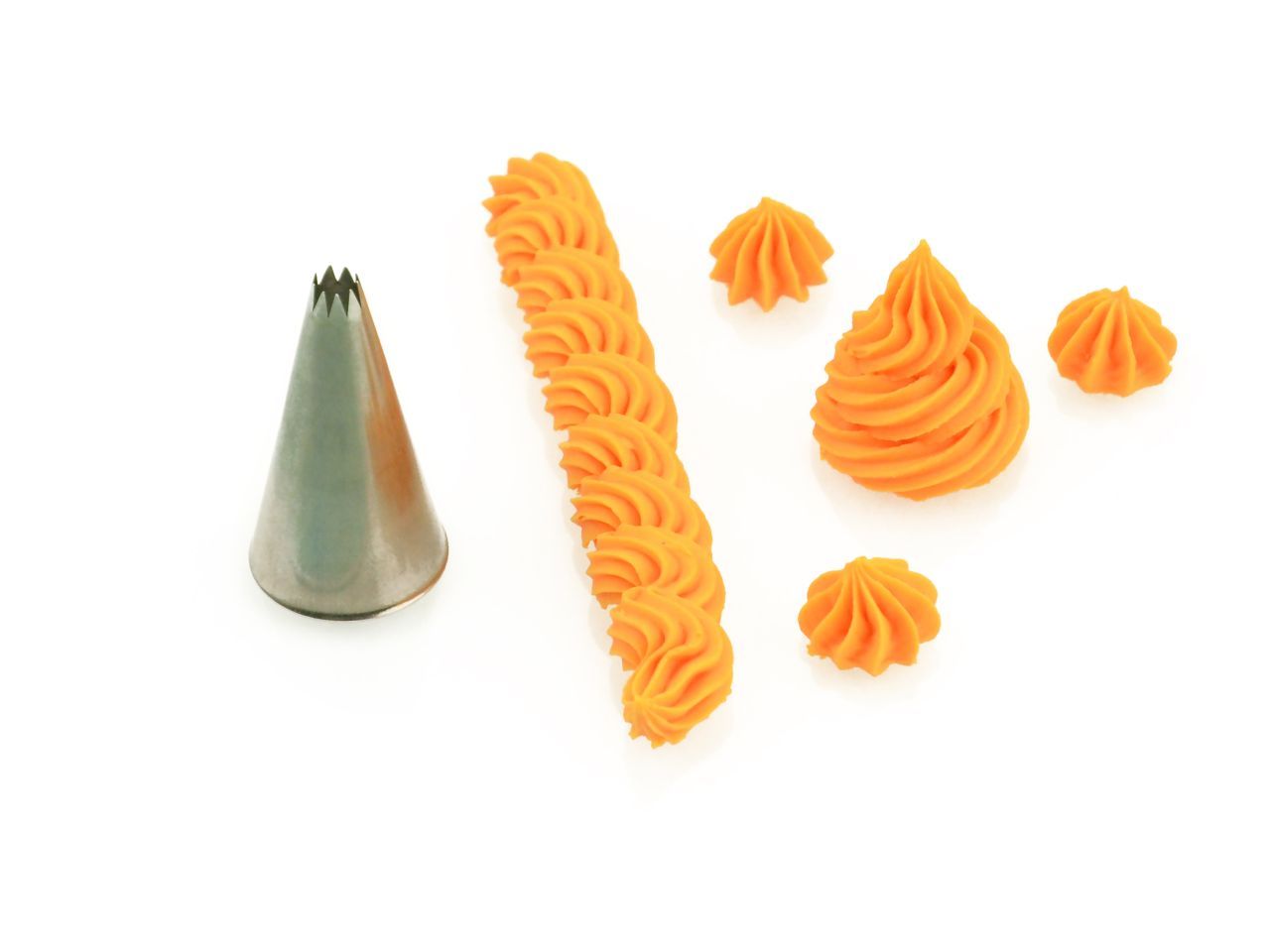 Nozzle French star 5mm stainless steel 
