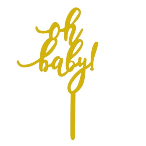 Cake topper oh baby goud