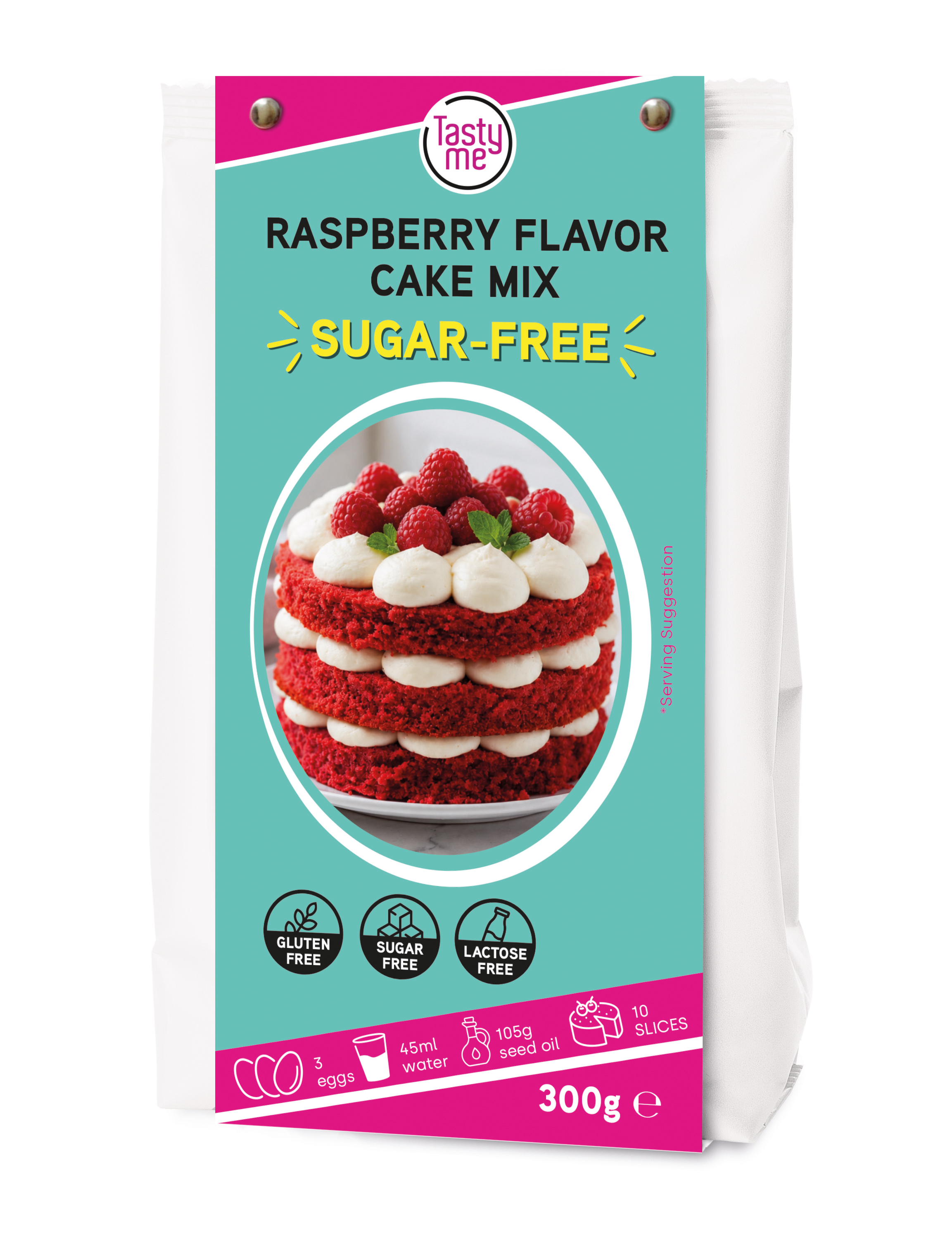 Raspberry Flavor Cake mix 300g - suikervrij