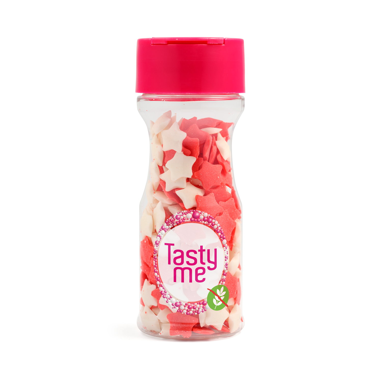 Suikerdecoratie sterren rood - wit 45g - glutenvrij