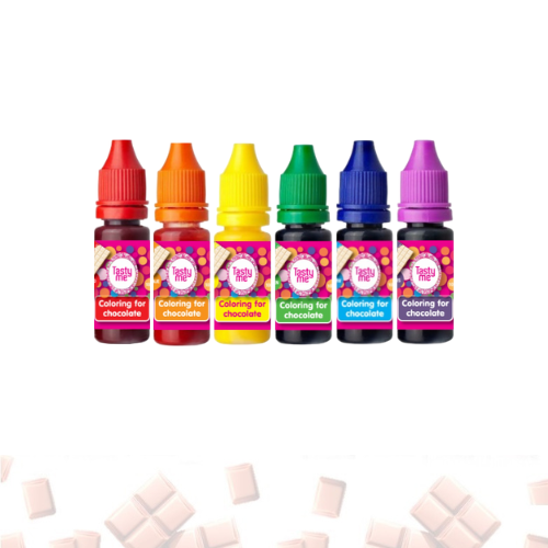 Voordeelset van 6 chocolade kleurstoffen, regenboogkleuren - glutenvrij