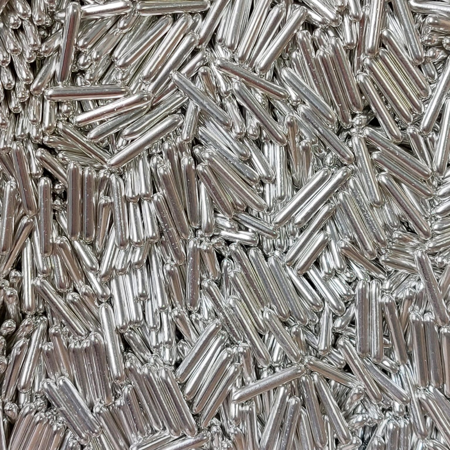 Suikerstaafjes metallic zilver 