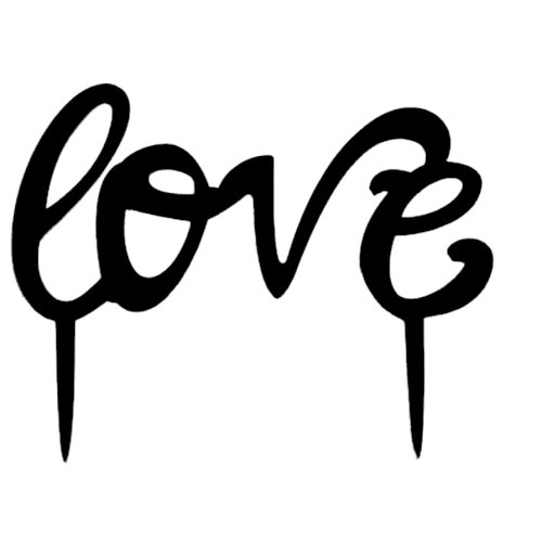 Cake topper love zwart