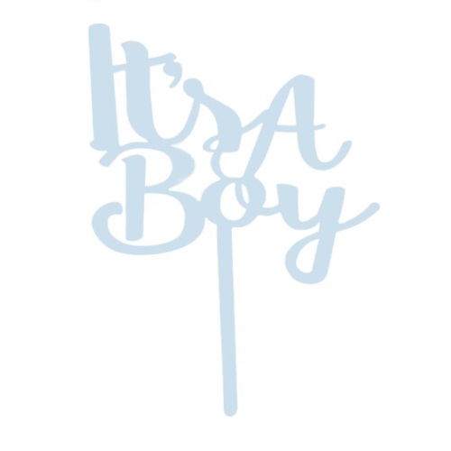 Cake topper it's a boy blauw