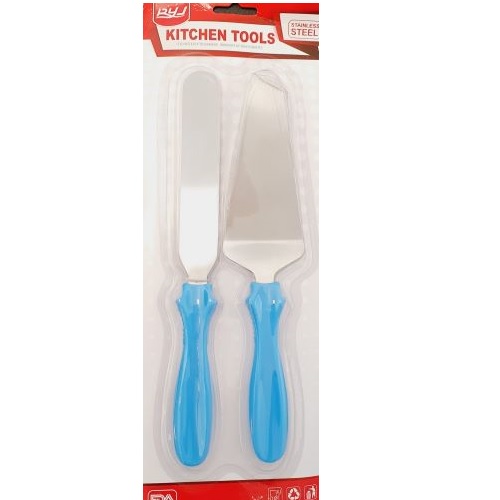 Spatel en taartschep 2st blauw