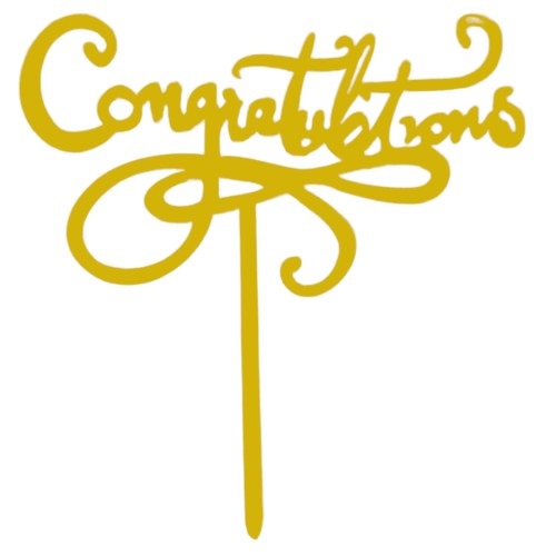 Cake topper congratulations goud