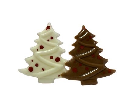 Mal voor chocolade kerstboom met print