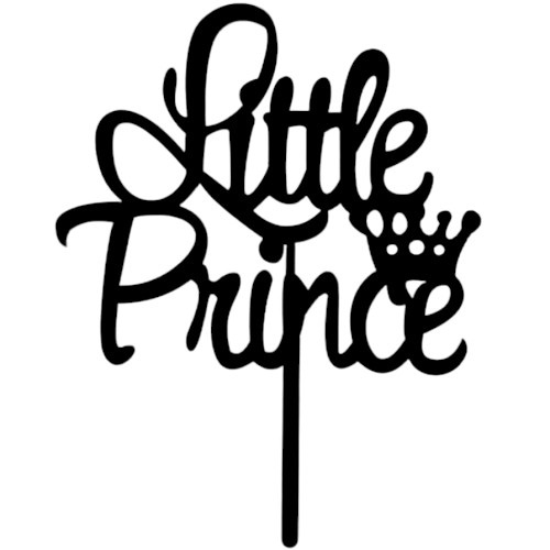 Cake topper little prince kroon zwart OP=OP