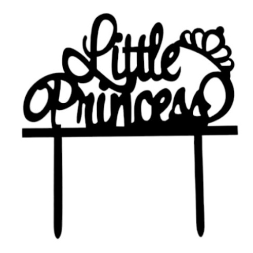 Cake topper little princes kroon zwart OP=OP