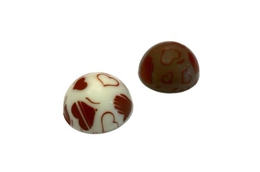Voorbeeld mal voor chocolade halve bol met print
