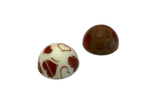 Mal voor chocolade halve bol klein met print